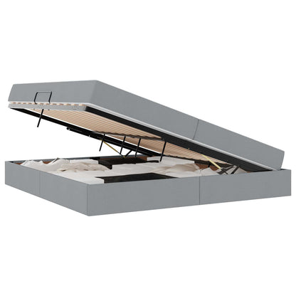 Letto con contenitore e materasso Grigio chiaro 200 x 200 cm