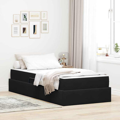 Letto con contenitore e materasso Nero 90 x 190 cm Velluto