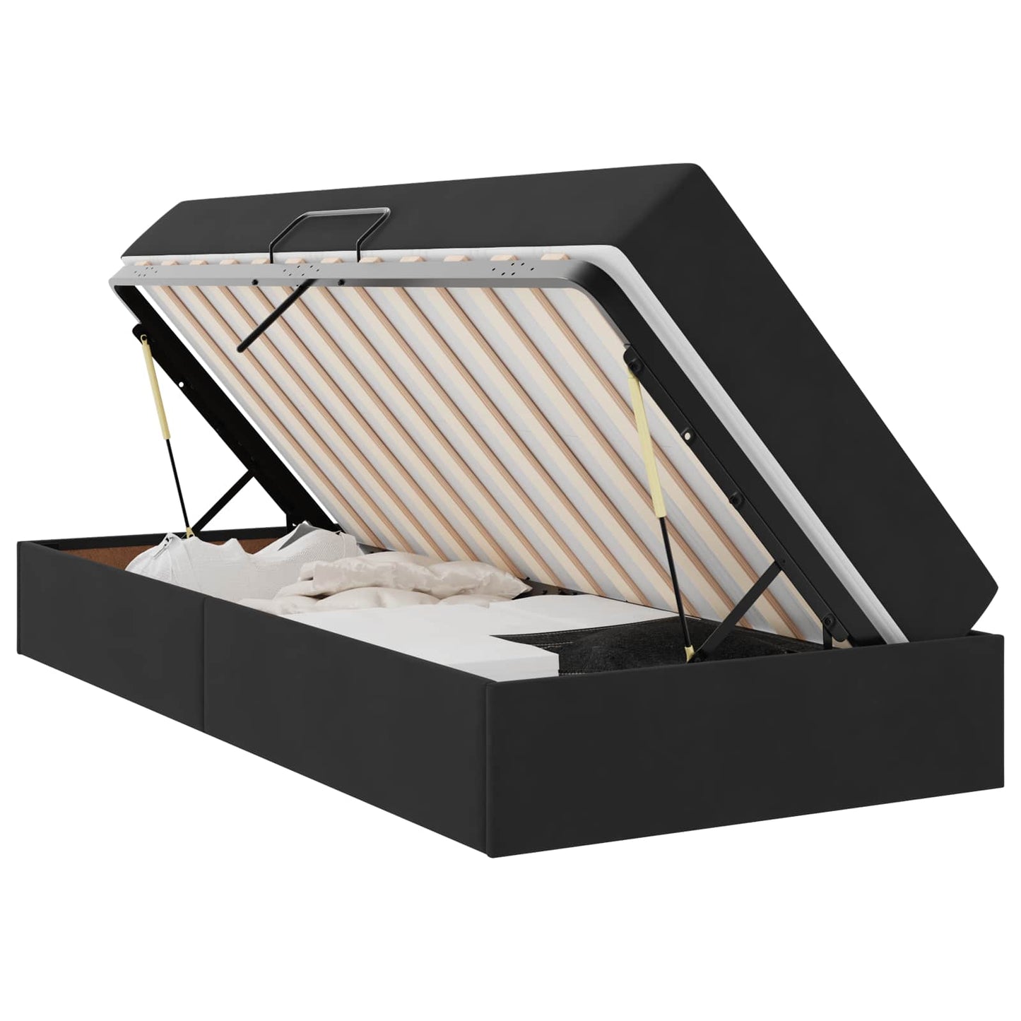 Letto con contenitore e materasso Nero 90 x 190 cm Velluto