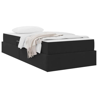 Letto con contenitore e materasso Nero 90 x 200 cm Velluto