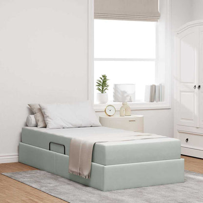 Letto con contenitore e materasso Grigio chiaro 100 x 200 cm
