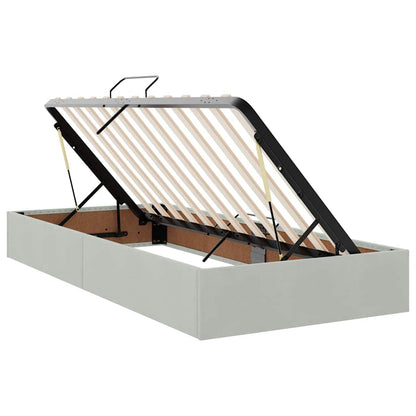 Letto con contenitore e materasso Grigio chiaro 100 x 200 cm