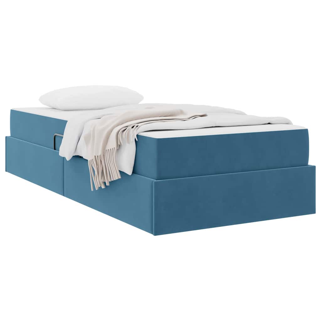 Letto con contenitore e materasso Blu Scuro 100 x 200 cm