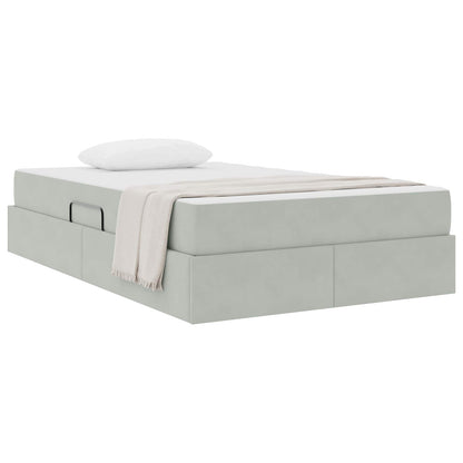 Letto con contenitore e materasso Grigio chiaro 120 x 190 cm
