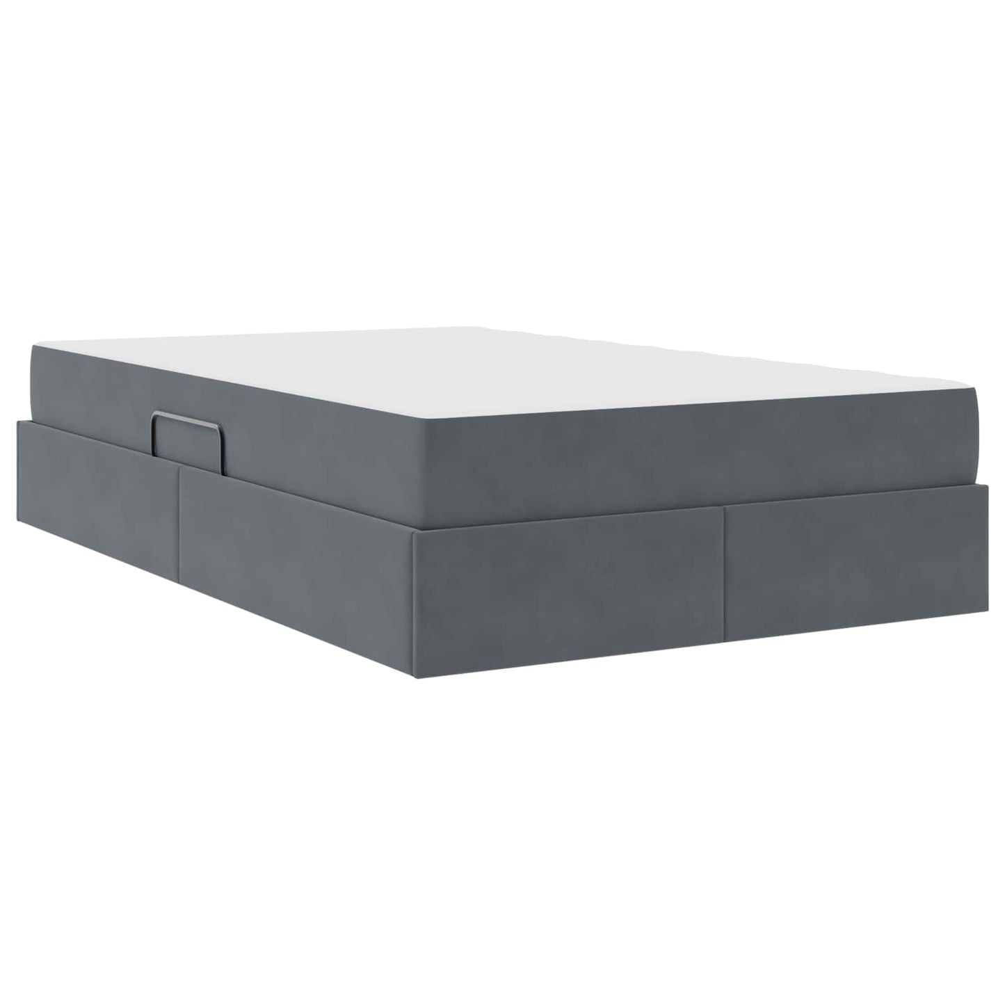 Letto con contenitore e materasso Grigio scuro 120 x 190 cm