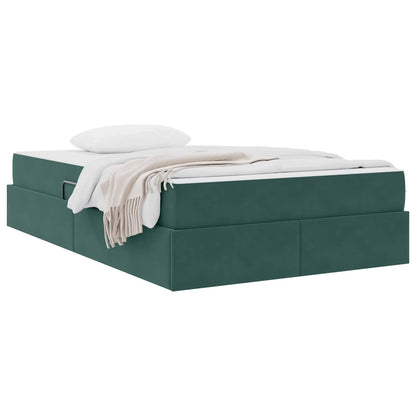 Letto con contenitore e materasso Verde Scuro 120 x 190 cm