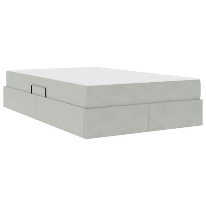 Letto con contenitore e materasso Grigio chiaro 120 x 200 cm
