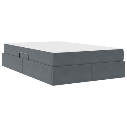 Letto con contenitore e materasso Grigio scuro 120 x 200 cm