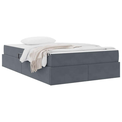 Letto con contenitore e materasso Grigio scuro 120 x 200 cm