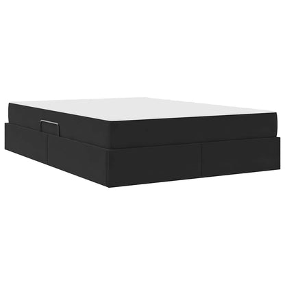Letto con contenitore e materasso Nero 140 x 190 cm Velluto