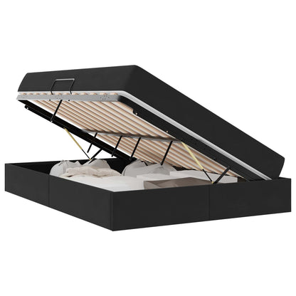 Letto con contenitore e materasso Nero 140 x 200 cm Velluto