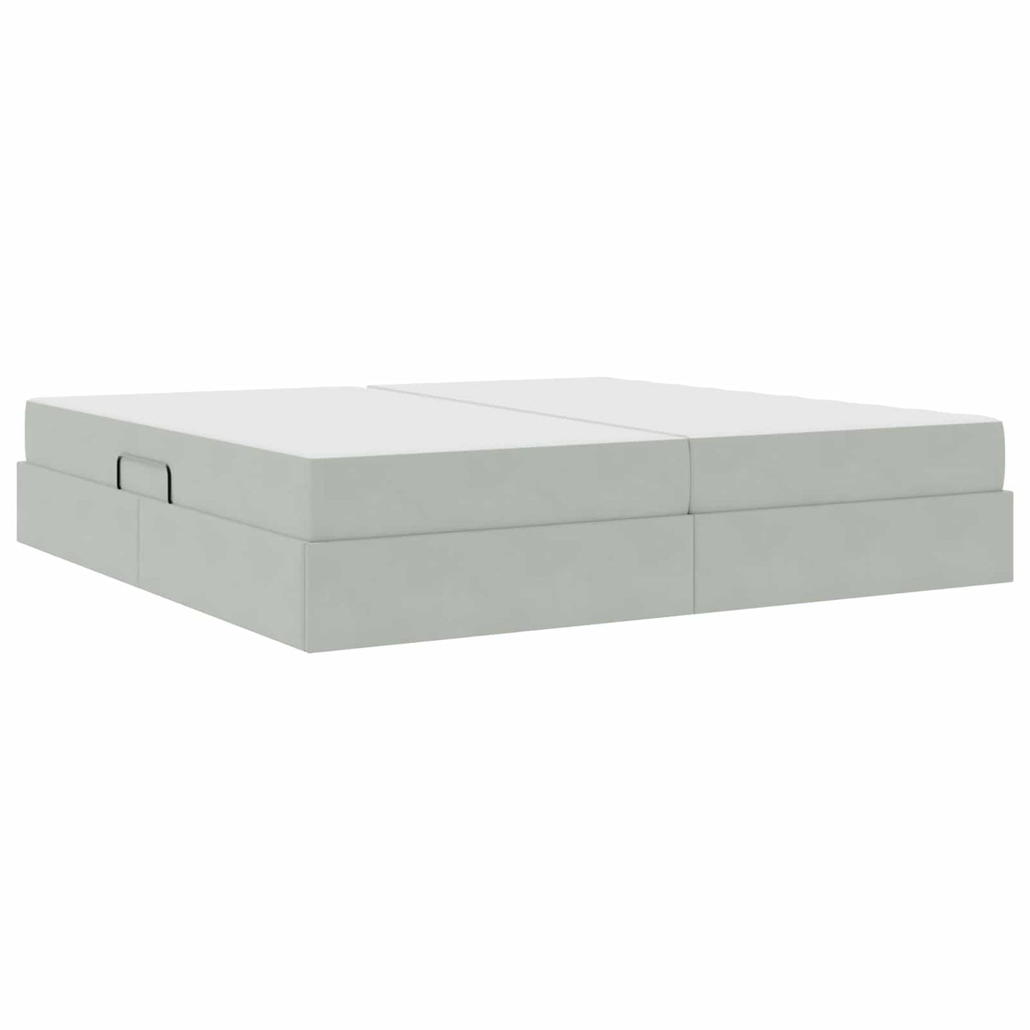 Letto con contenitore e materasso Grigio chiaro 200 x 200 cm