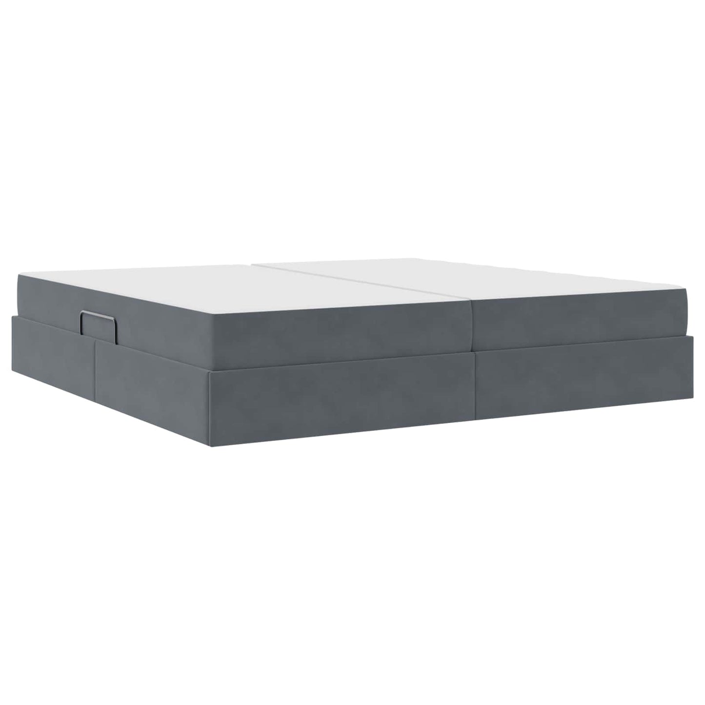Letto con contenitore e materasso Grigio scuro 200 x 200 cm