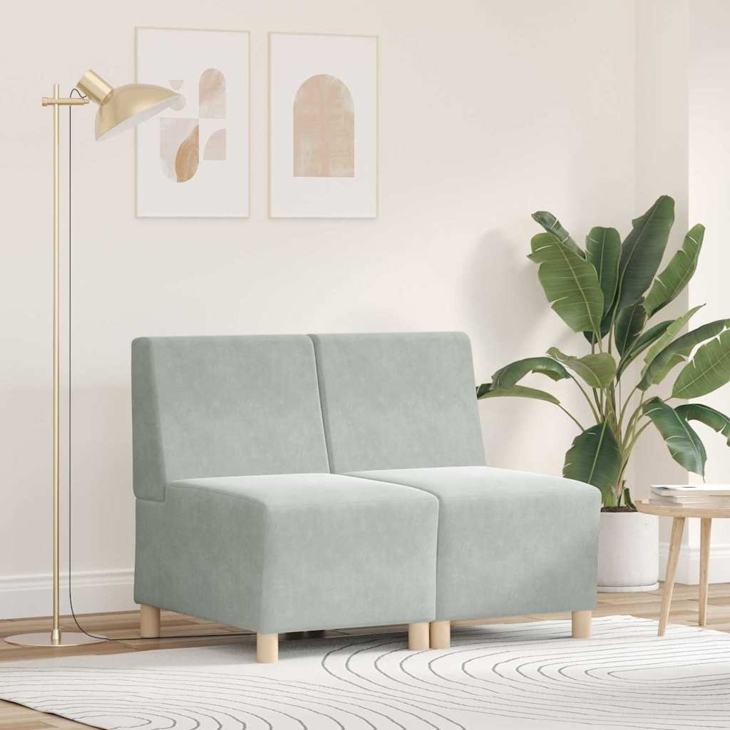 UnitÃ  di Divano Modulare Senza Braccioli 2 pcs Grigio chiaro