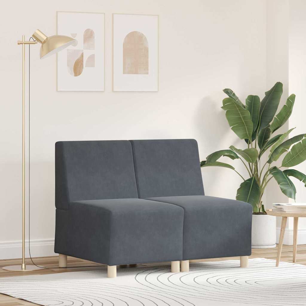 UnitÃ  di Divano Modulare Senza Braccioli 2 pcs Grigio scuro