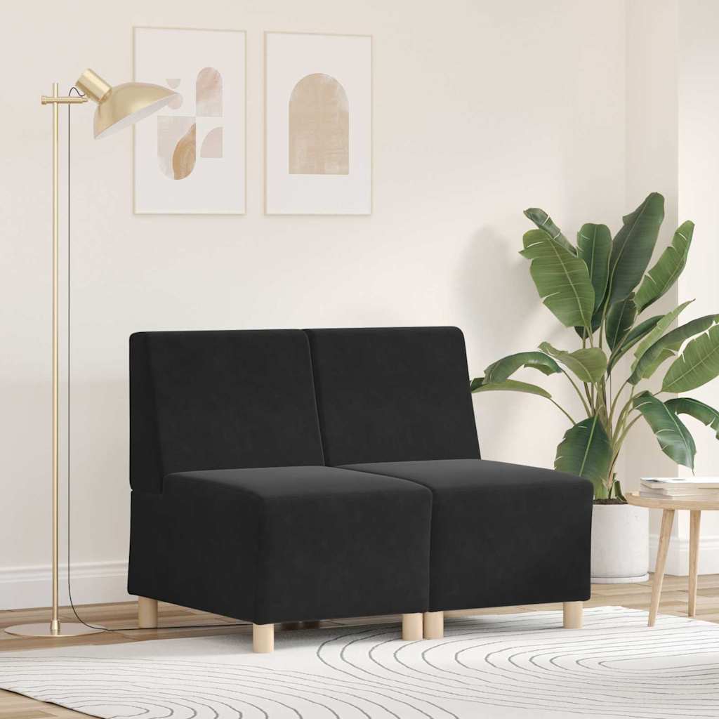 UnitÃ  di Divano Modulare Senza Braccioli 2 pcs Nero