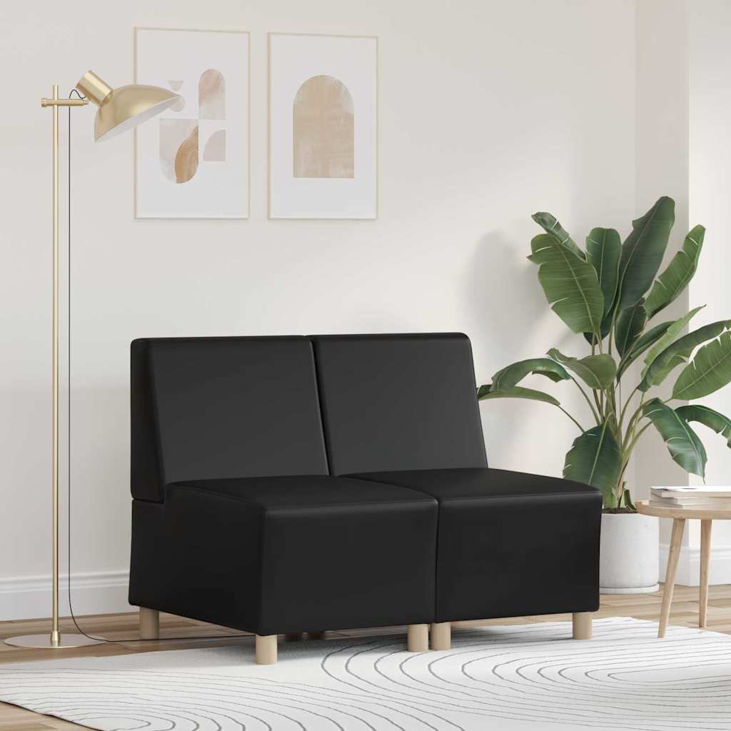 UnitÃ  di Divano Modulare Senza Braccioli 2 pcs Nero
