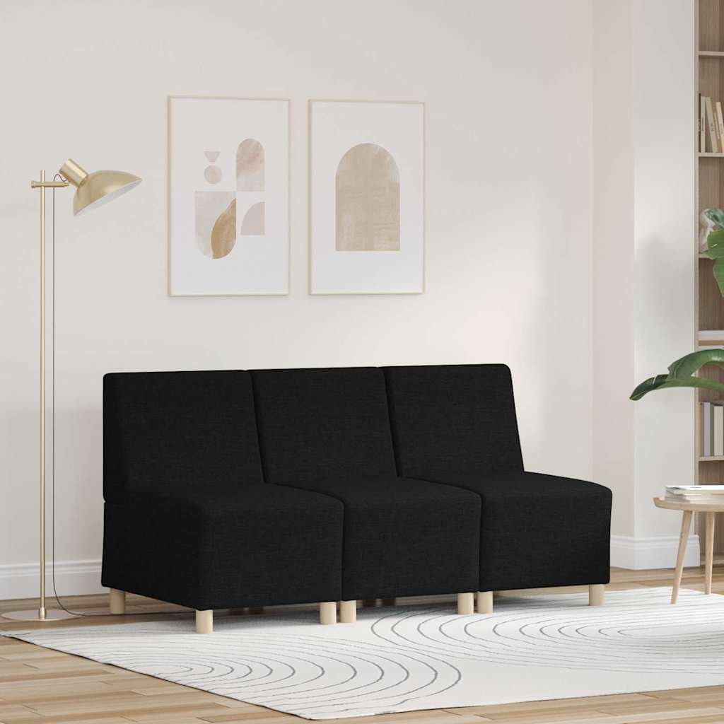 UnitÃ  di Divano Modulare Senza Braccioli 3 pcs Nero