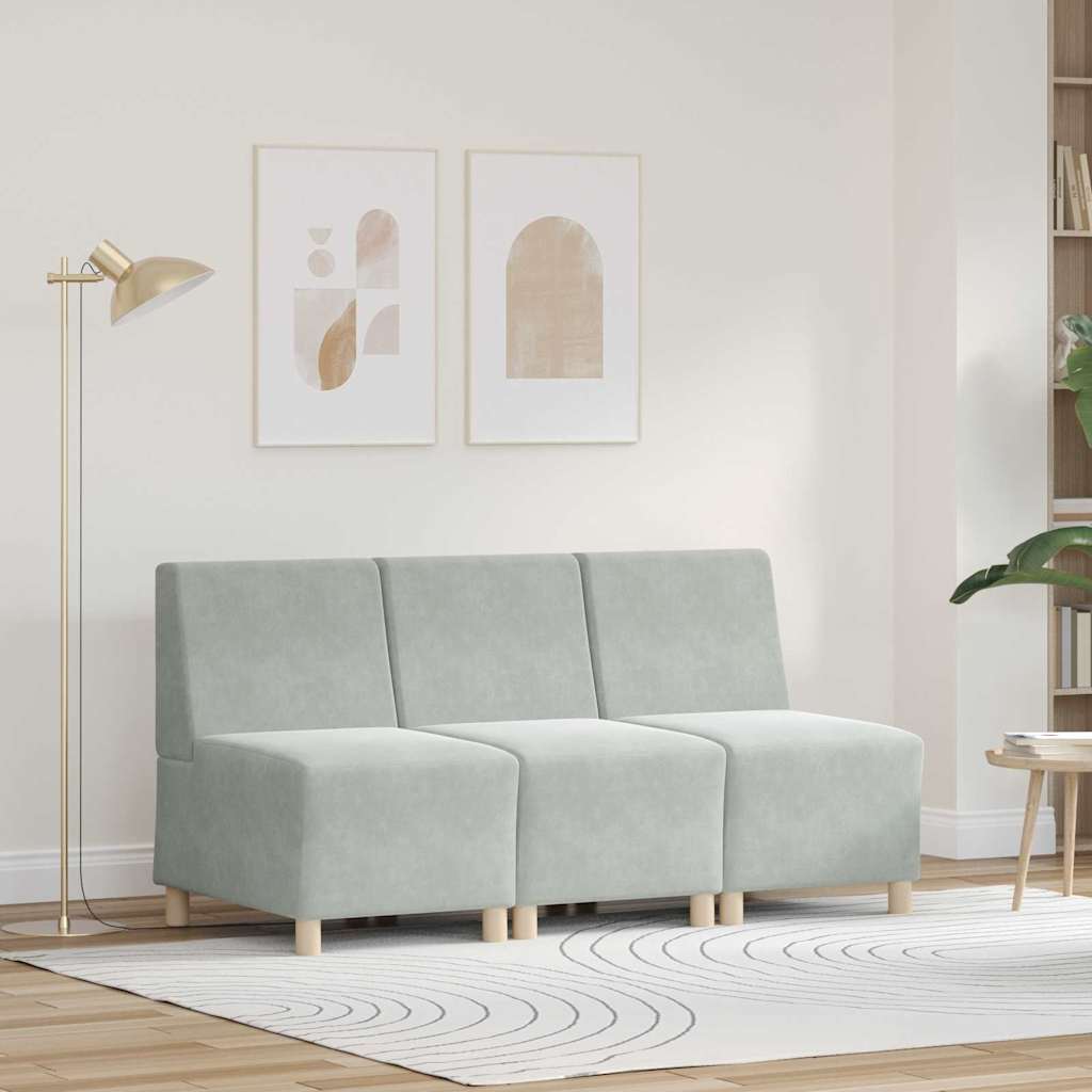 UnitÃ  di Divano Modulare Senza Braccioli 3 pcs Grigio chiaro