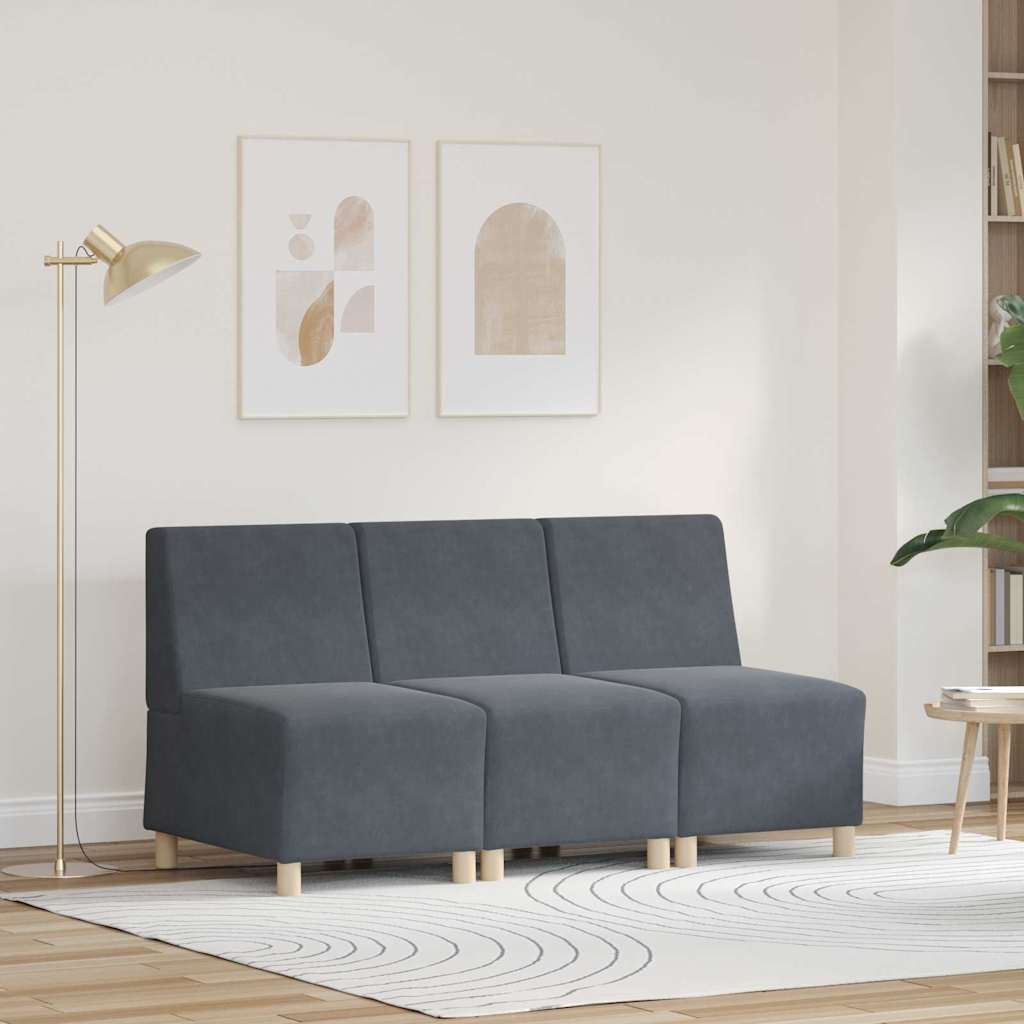UnitÃ  di Divano Modulare Senza Braccioli 3 pcs Grigio scuro