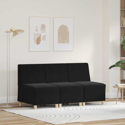 UnitÃ  di Divano Modulare Senza Braccioli 3 pcs Nero