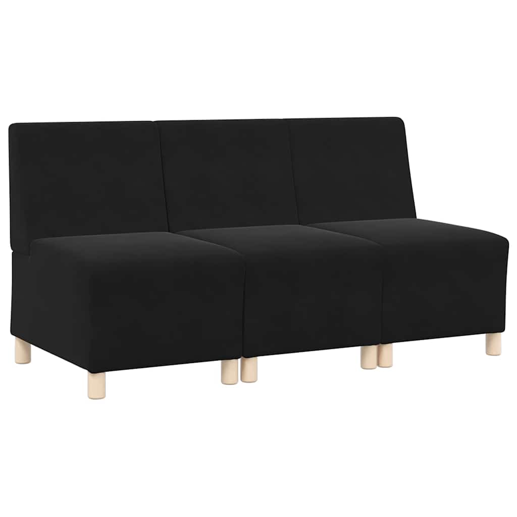 UnitÃ  di Divano Modulare Senza Braccioli 3 pcs Nero