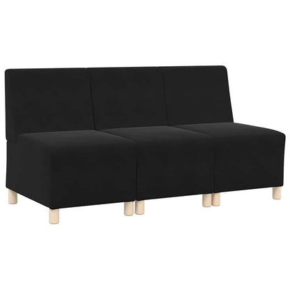 UnitÃ  di Divano Modulare Senza Braccioli 3 pcs Nero