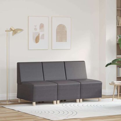 Unità di Divano Modulare Senza Braccioli 3 pcs Grigio