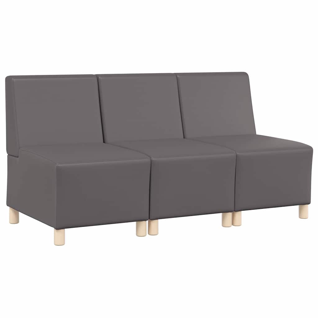 Unità di Divano Modulare Senza Braccioli 3 pcs Grigio