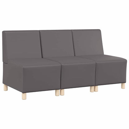 Unità di Divano Modulare Senza Braccioli 3 pcs Grigio