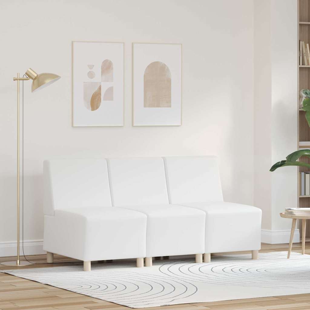 UnitÃ  di Divano Modulare Senza Braccioli 3 pcs Bianco