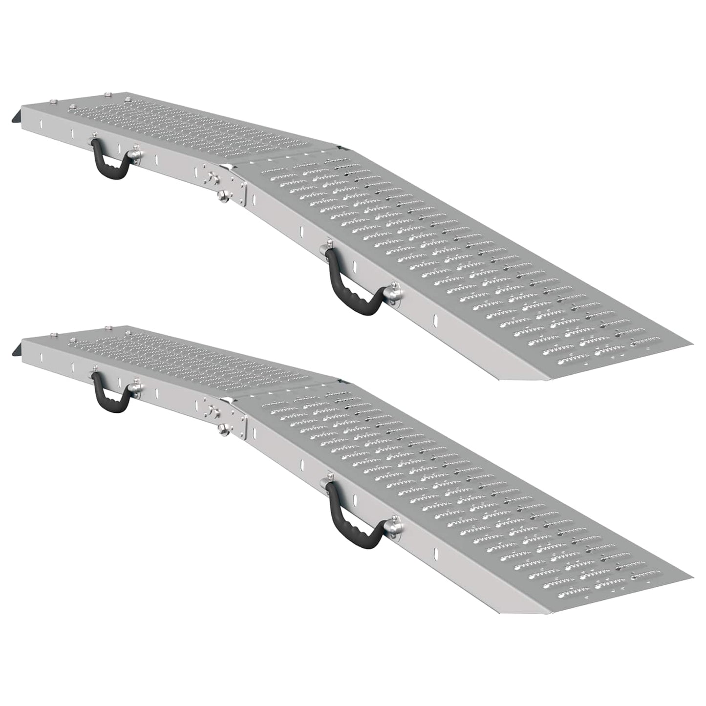 Rampe Pieghevoli 200kg per rampa 2 pcs Argento Acciaio zincato