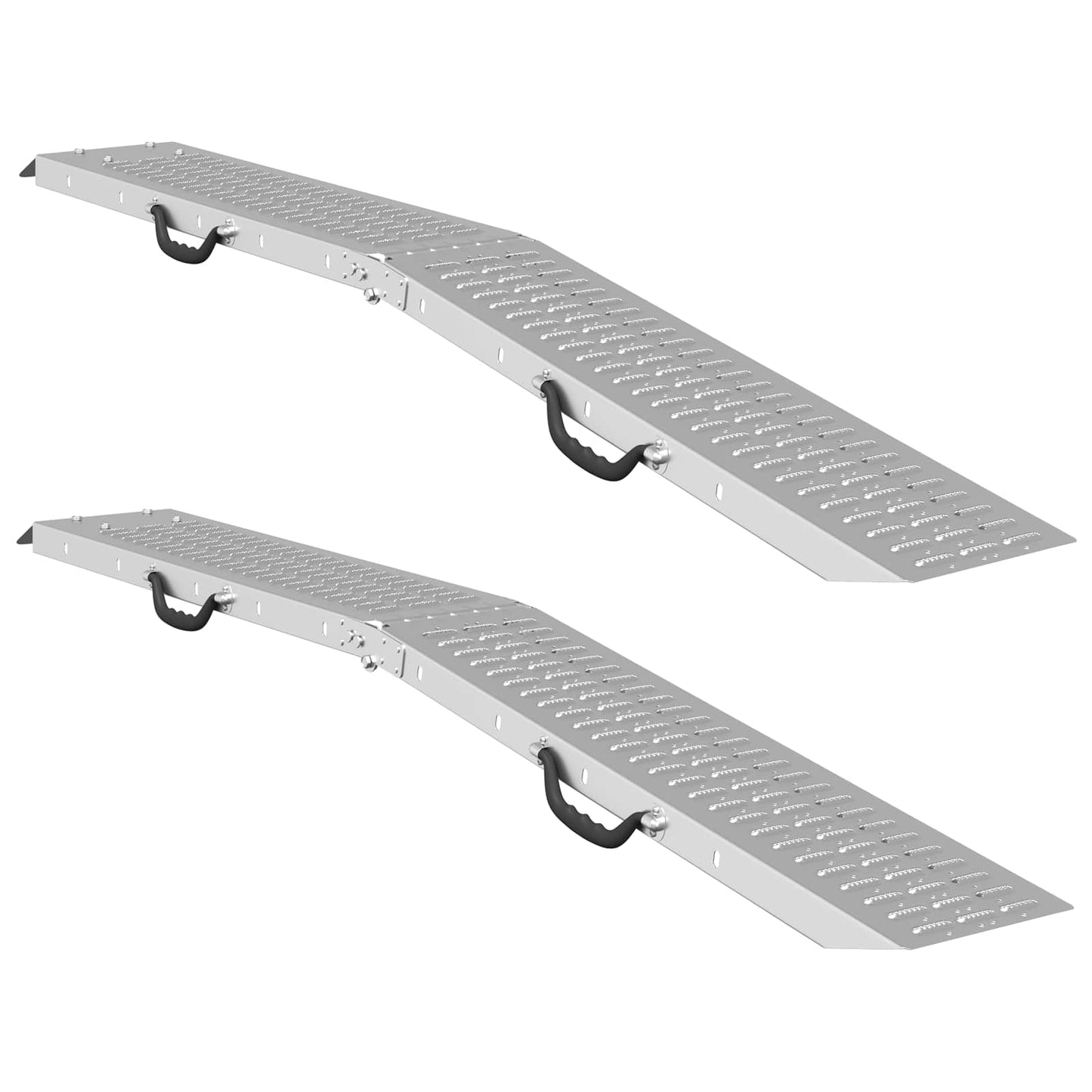 Rampe Pieghevoli 200kg per rampa 2 pcs Argento Acciaio zincato