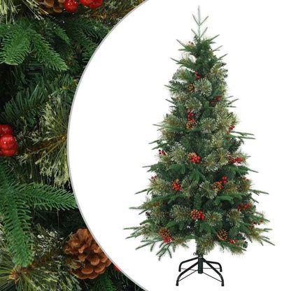 Albero di Natale Artificiale con Rami Pieghevoli Verde 150 cm