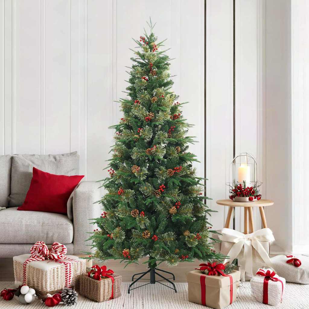 Albero di Natale Artificiale con Rami Pieghevoli Verde 180 cm