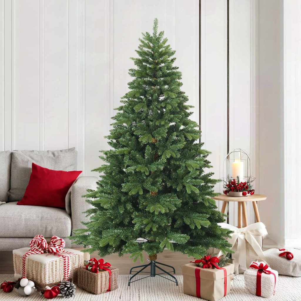 Albero di Natale Artificiale con Rami Pieghevoli Verde 180 cm