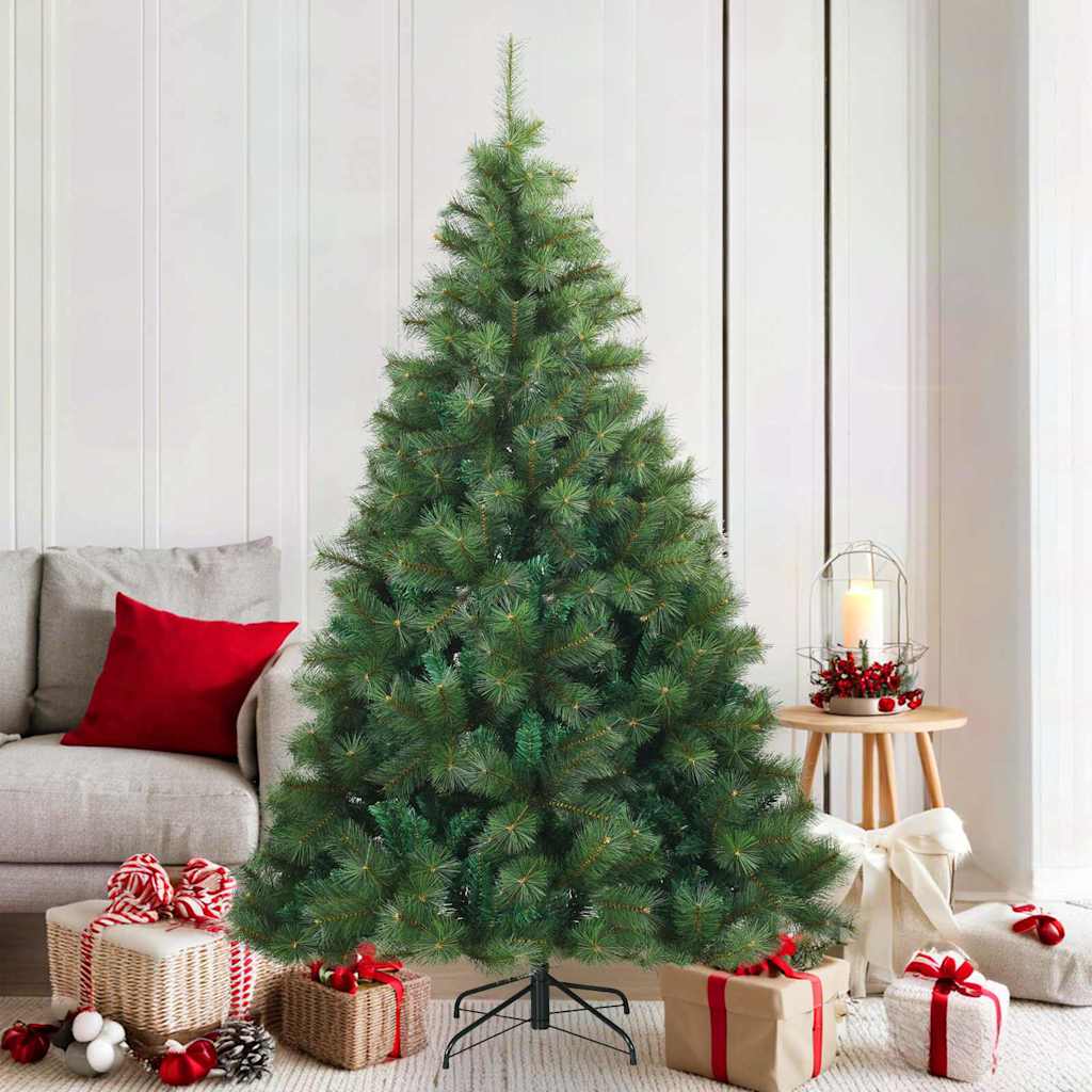 Albero di Natale Artificiale con Rami Pieghevoli Verde 180 cm
