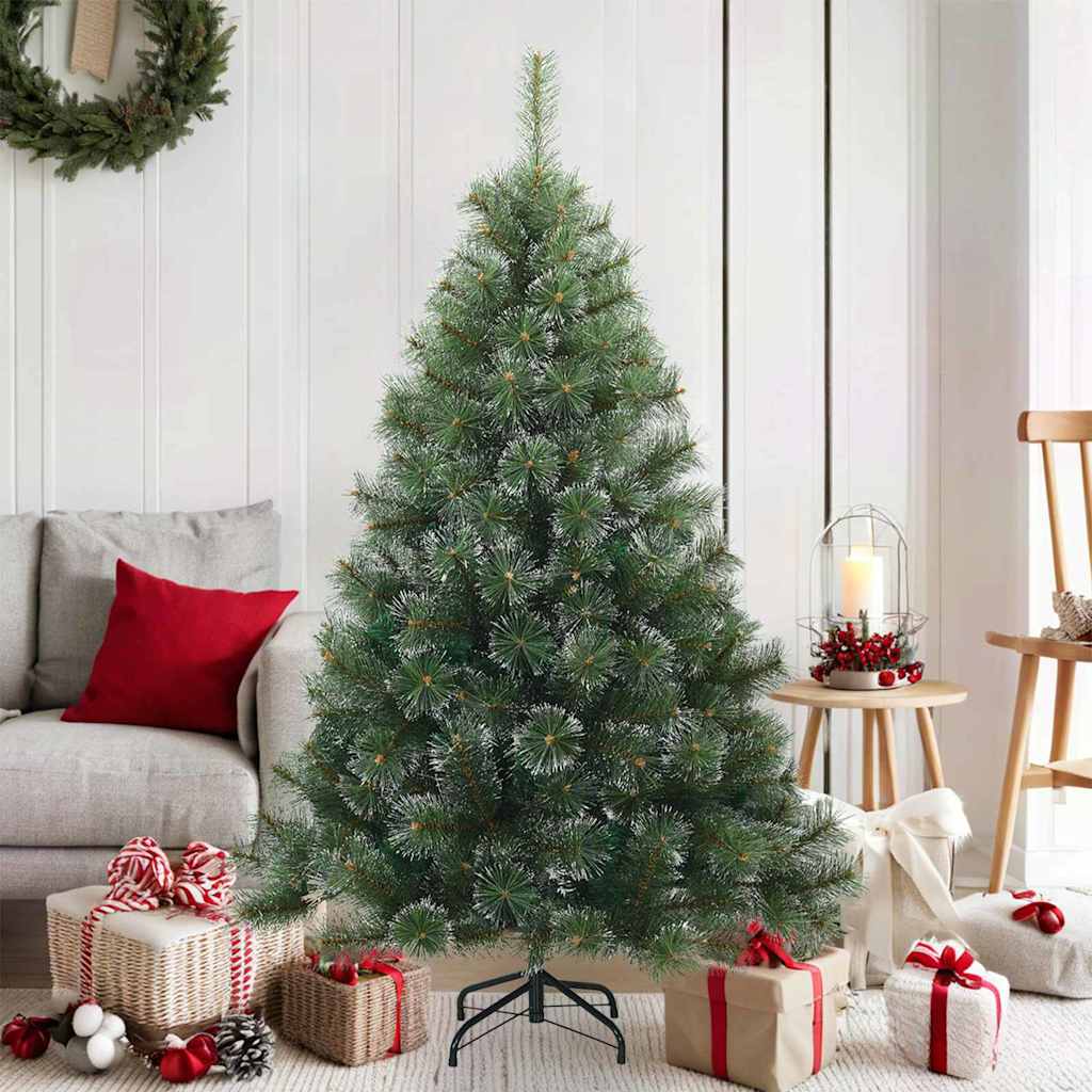 Albero di Natale Artificiale Snodato Foderato di Neve Verde