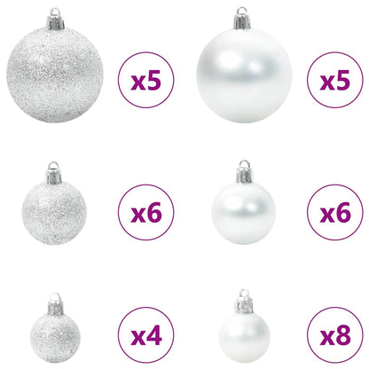 Albero di Natale artificiale con luci integrate Nero 150 cm PVC