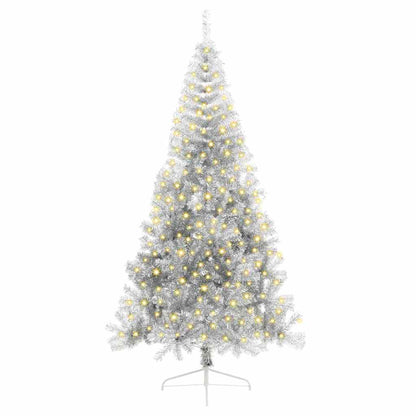 Albero di Natale artificiale con luci integrate Argento 210 cm