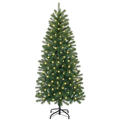 Albero di Natale artificiale con 150 LED Verde 120 cm PE e PVC
