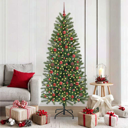 Albero di Natale artificiale con 300 LED Verde 180 cm PE e PVC