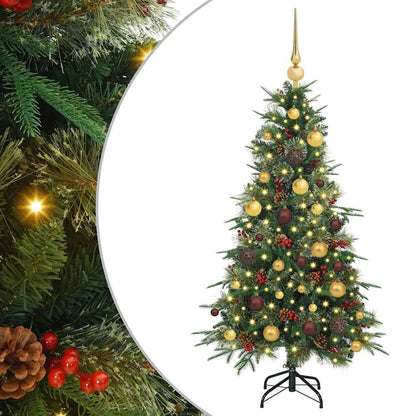 Albero di Natale Artificiale con Rami Pieghevoli Verde 120 cm