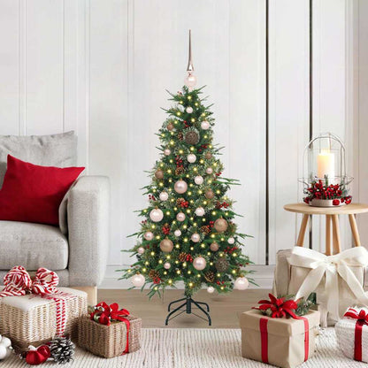 Albero di Natale Artificiale con Rami Pieghevoli Verde 120 cm