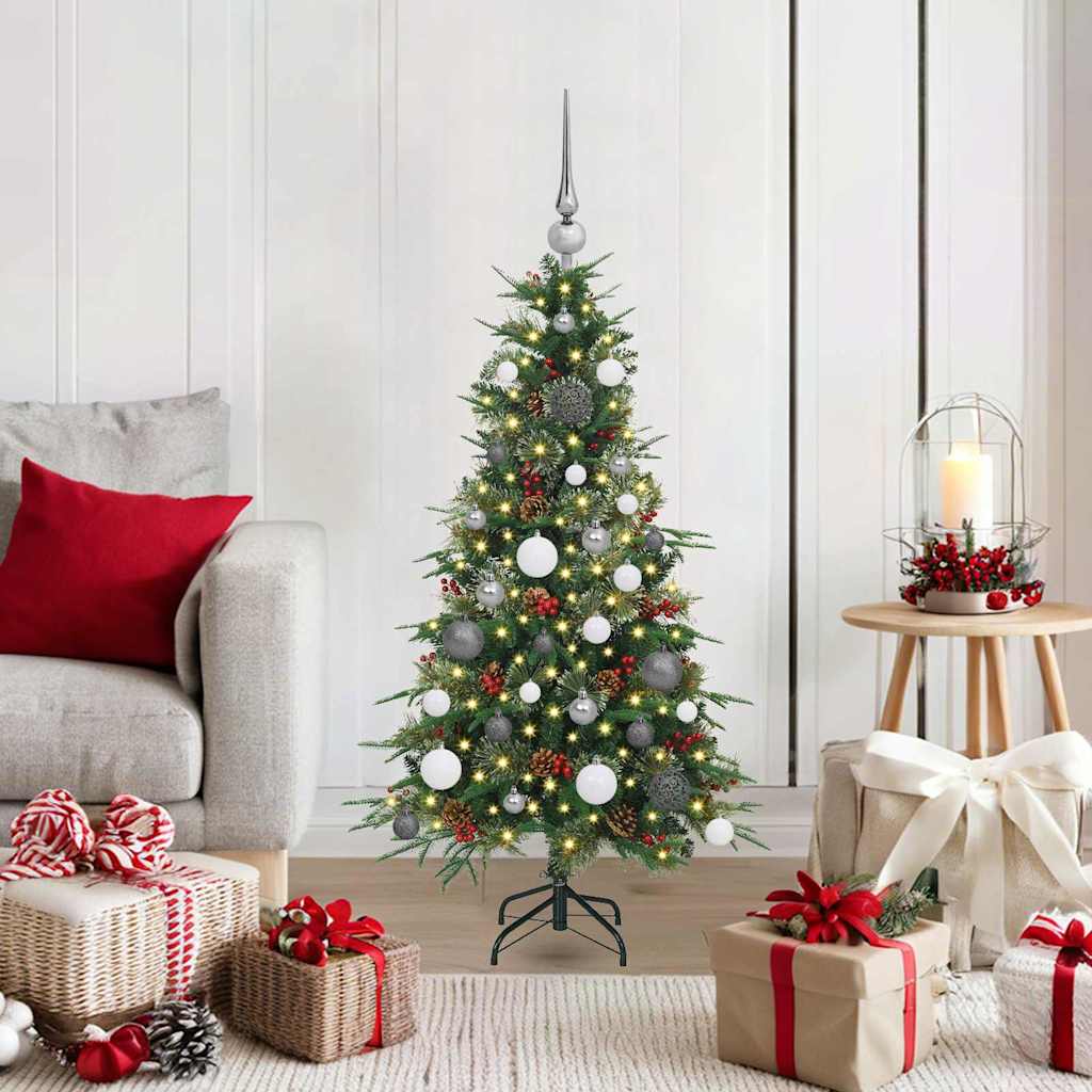 Albero di Natale Artificiale con Rami Pieghevoli Verde 120 cm
