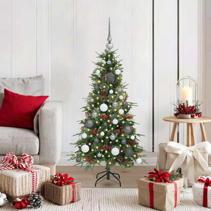 Albero di Natale Artificiale con Rami Pieghevoli Verde 120 cm