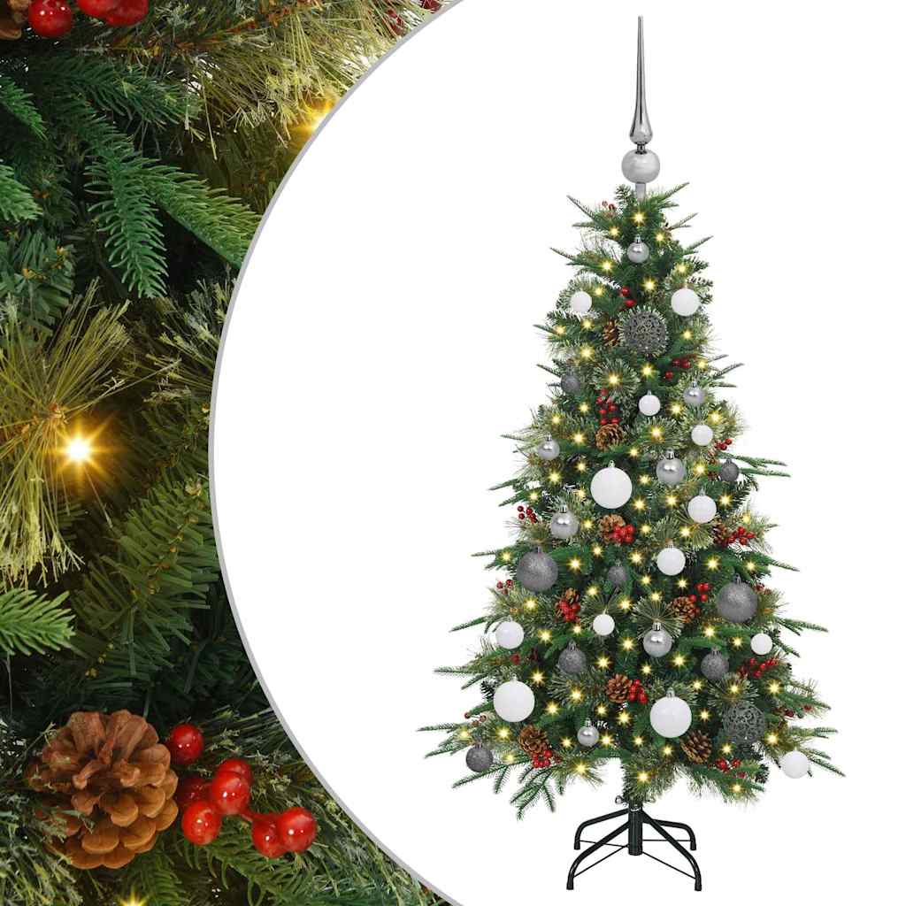 Albero di Natale Artificiale con Rami Pieghevoli Verde 120 cm