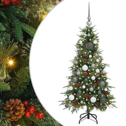 Albero di Natale Artificiale con Rami Pieghevoli Verde 120 cm