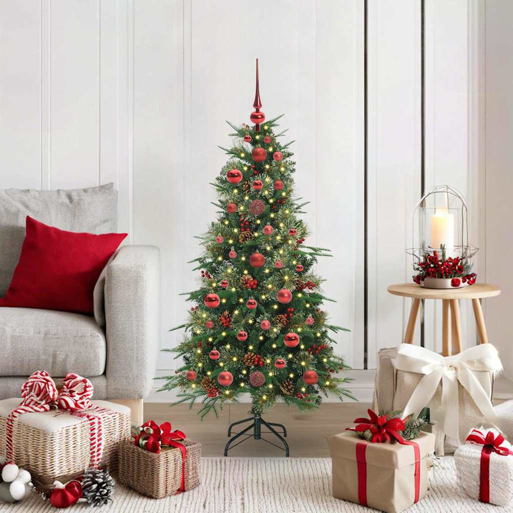 Albero di Natale Artificiale con Rami Pieghevoli Verde 120 cm