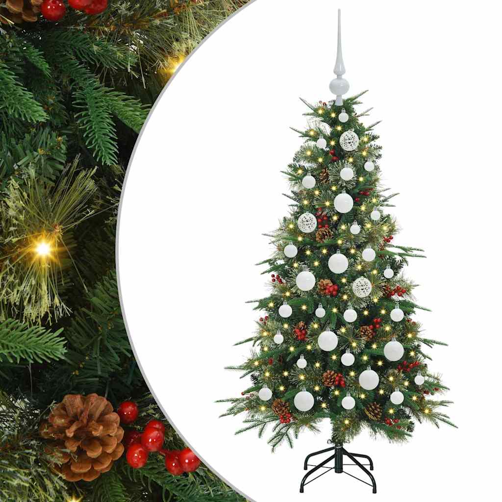 Albero di Natale Artificiale con Rami Pieghevoli Verde 120 cm